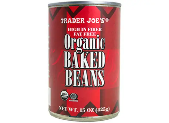 trader joes organic baked beans can
