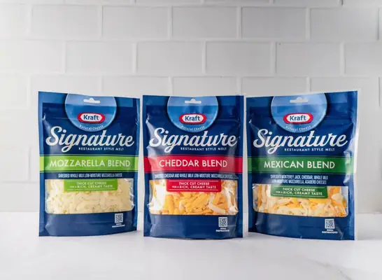 bags of kraft signature shredded cheese blends