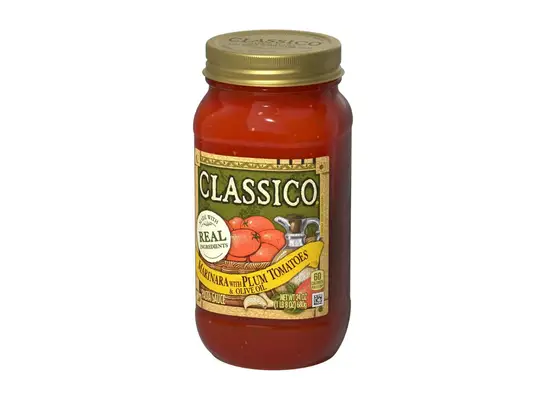 jar of Classico marina on a white background