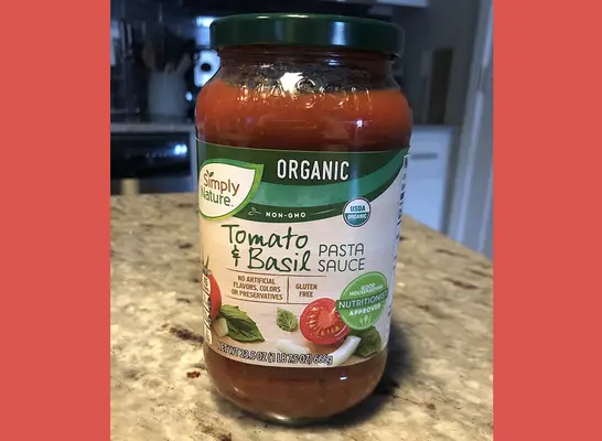 Aldi Simply Nature Organic Tomato & Basil Pasta Sauce