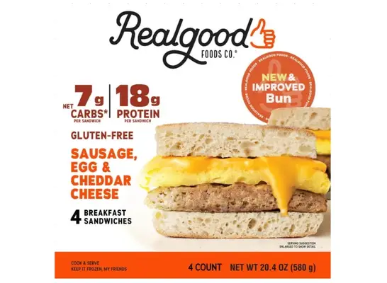 realgood foods sausage egg cheddar