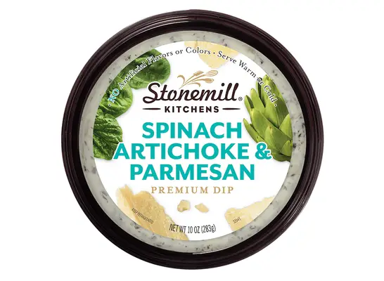 tub of stonemill kitchens spinach artichoke dip