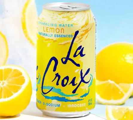 A can of lemon-flavored LaCroix sparkling water