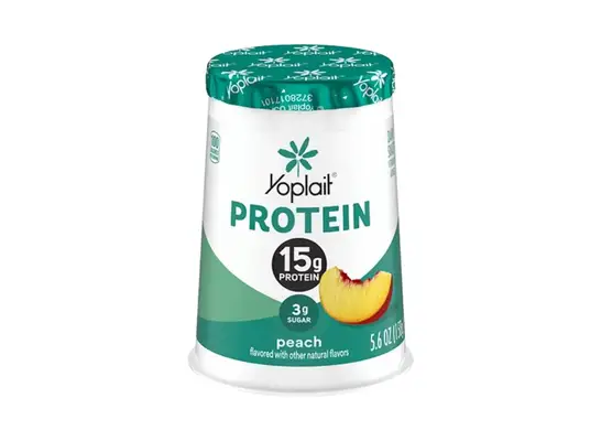 container of Yoplait yogurt on a white background