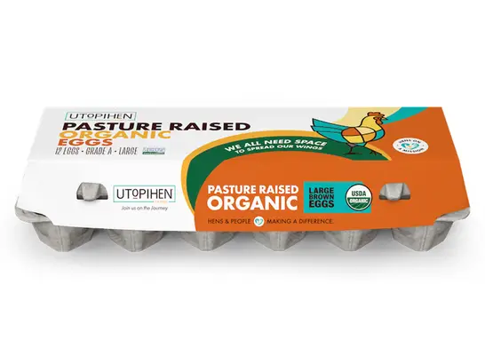 Utopihen Farms: Large Organic Brown Eggs