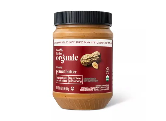 jar of Good & Gather Organic peanut butter