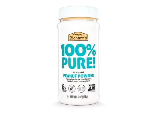 container of 100% Pure Peanut Butter on a white background