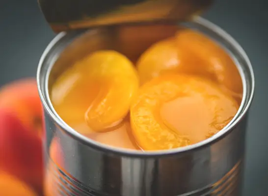 Canned fruit peaches