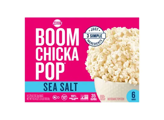 Angies BoomChickaPop Sea Salt Microwave Popcorn