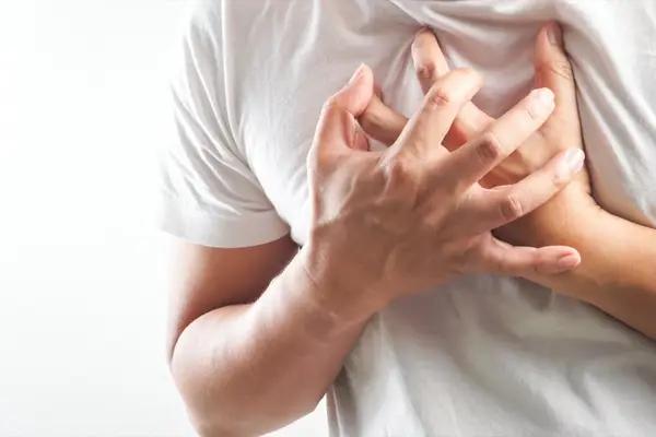 man having heart attack