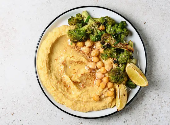 Roasted broccoli chickpea hummus