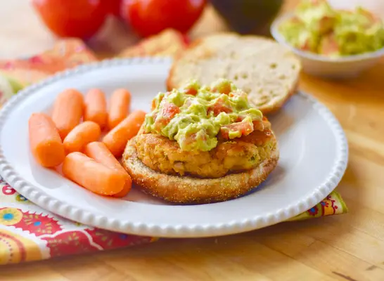 Tuna Burgers with Smashed Avocado and Tomato
