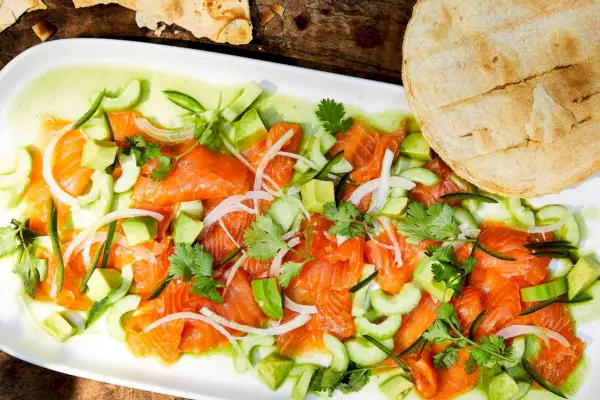 Recette d'aguachile à la truite à la coriandre