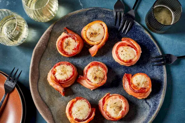 Vieiras Embrulhadas em Bacon