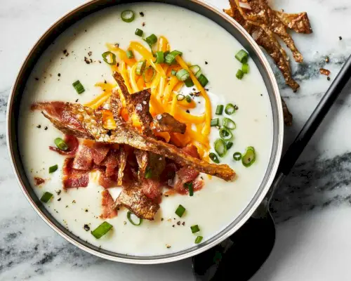Receita de sopa de batata carregada