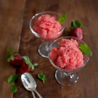 Granizado de fresa y champán