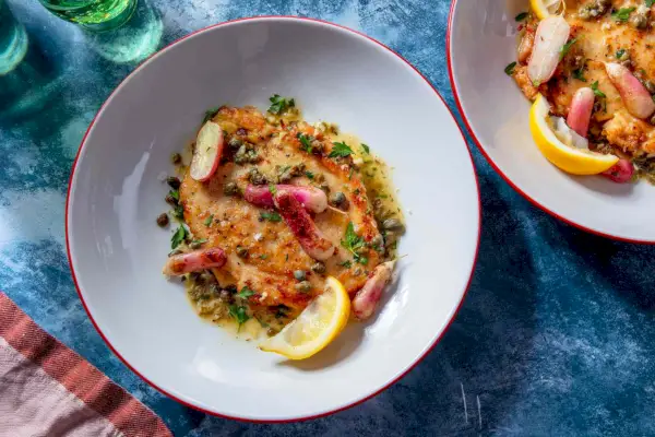 Hühnchen-Piccata mit Radieschen