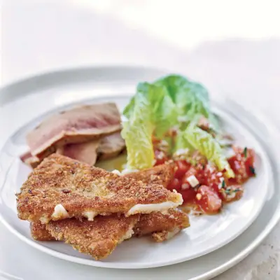 Gegrillter Thunfisch mit gebratenem Manchego