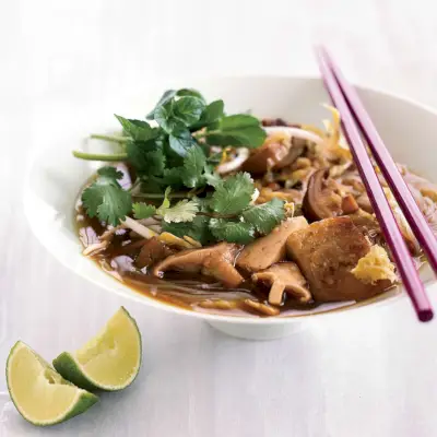 Tofu, lilek a shiitake nudlová polévka