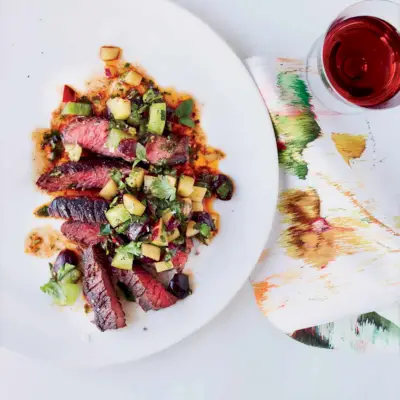 Fraldinha Grelhada com Molho de Frutas e Tomate Verde