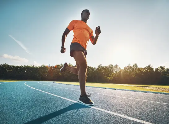 man running track for quicker weight loss