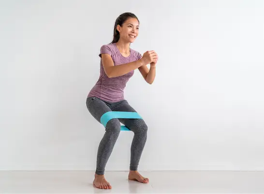 sumo resistance band walks exercises for a round butt