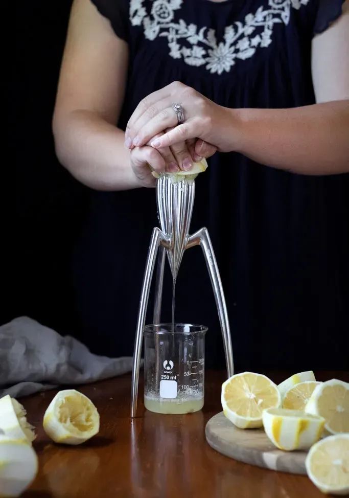 Juicy Salif 감귤 프레스로 레몬 짜기' title=