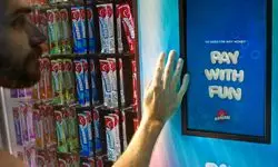 エアヘッドの水中自動販売機。