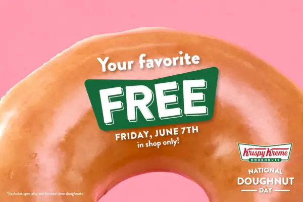 Pubblicità di Krispy Kreme Donuts per la Giornata nazionale della ciambella.