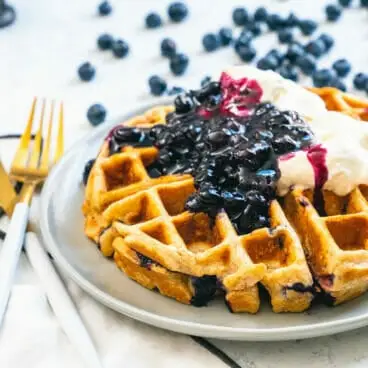 Waffle ai mirtilli