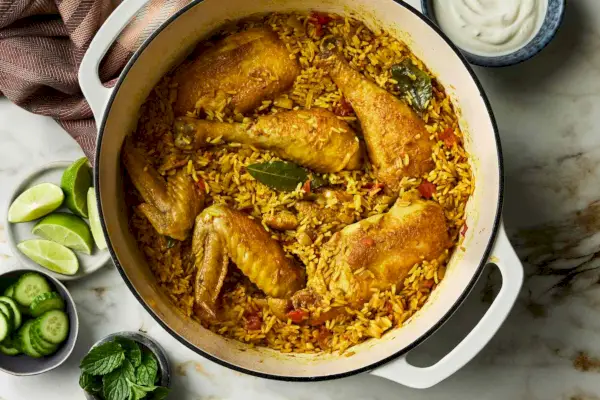 Pollo e riso alla curcuma