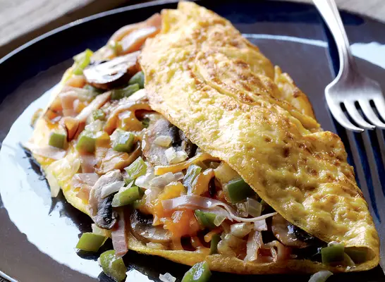 Vegetarian mile high omelets