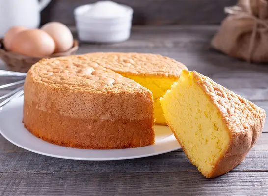 chiffon pie sponge cake with slice