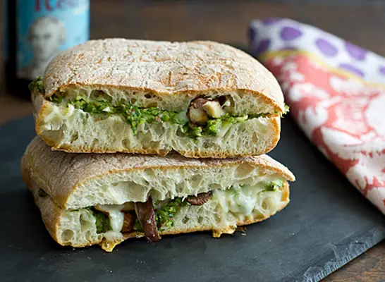mushroom asparagus panini