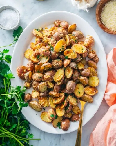 Batatas assadas com alho