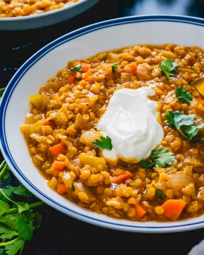 Sopa de lentilha vermelha