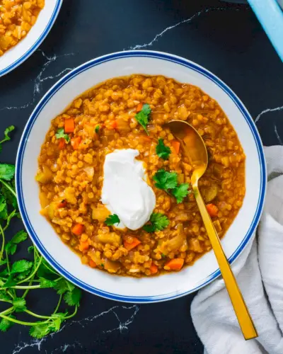 Sopa de lentilha vermelha