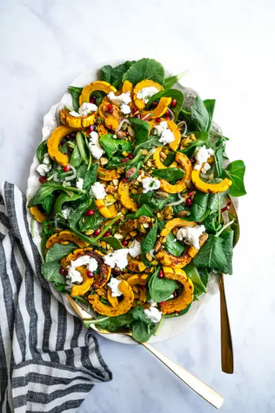 Salada com abóbora delicata