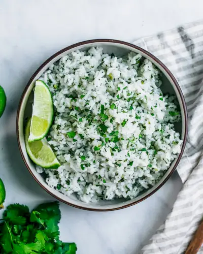Arroz com coentro e limão