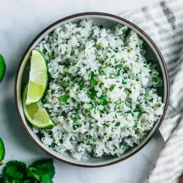 Riso al coriandolo e lime