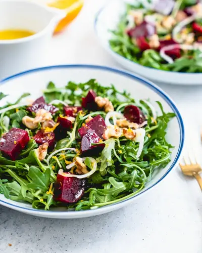Salada de rúcula e beterraba