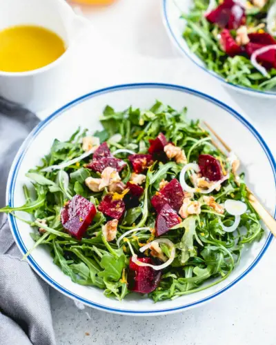 Salada de rúcula e beterraba