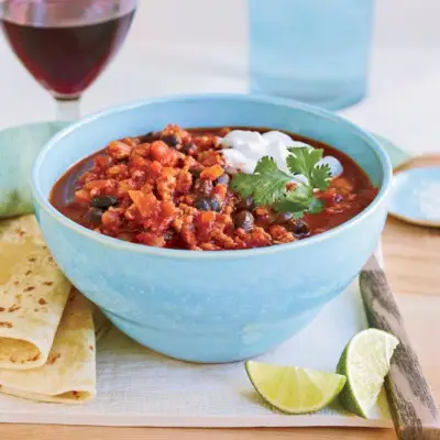 Puten-Chili mit schwarzen Bohnen