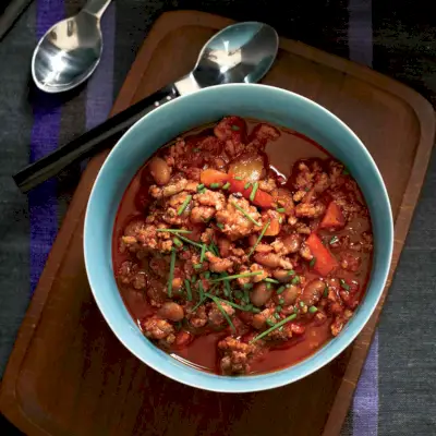 Truthahn und Pintobohnen-Chili