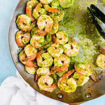 Camarão pesto