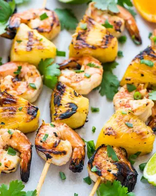 Shrimp recipes Coconut Pineapple Shrimp Skewers