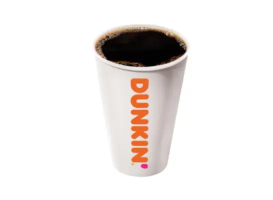 cup of black coffee from Dunkin