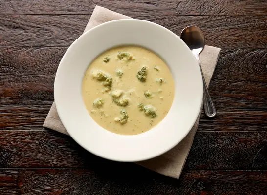 Broccoli cheese soup at Jason