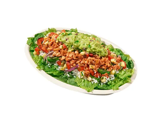 Plant-Powered Bowl from Chipotle on a white background