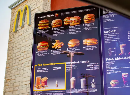 mcdonalds menu